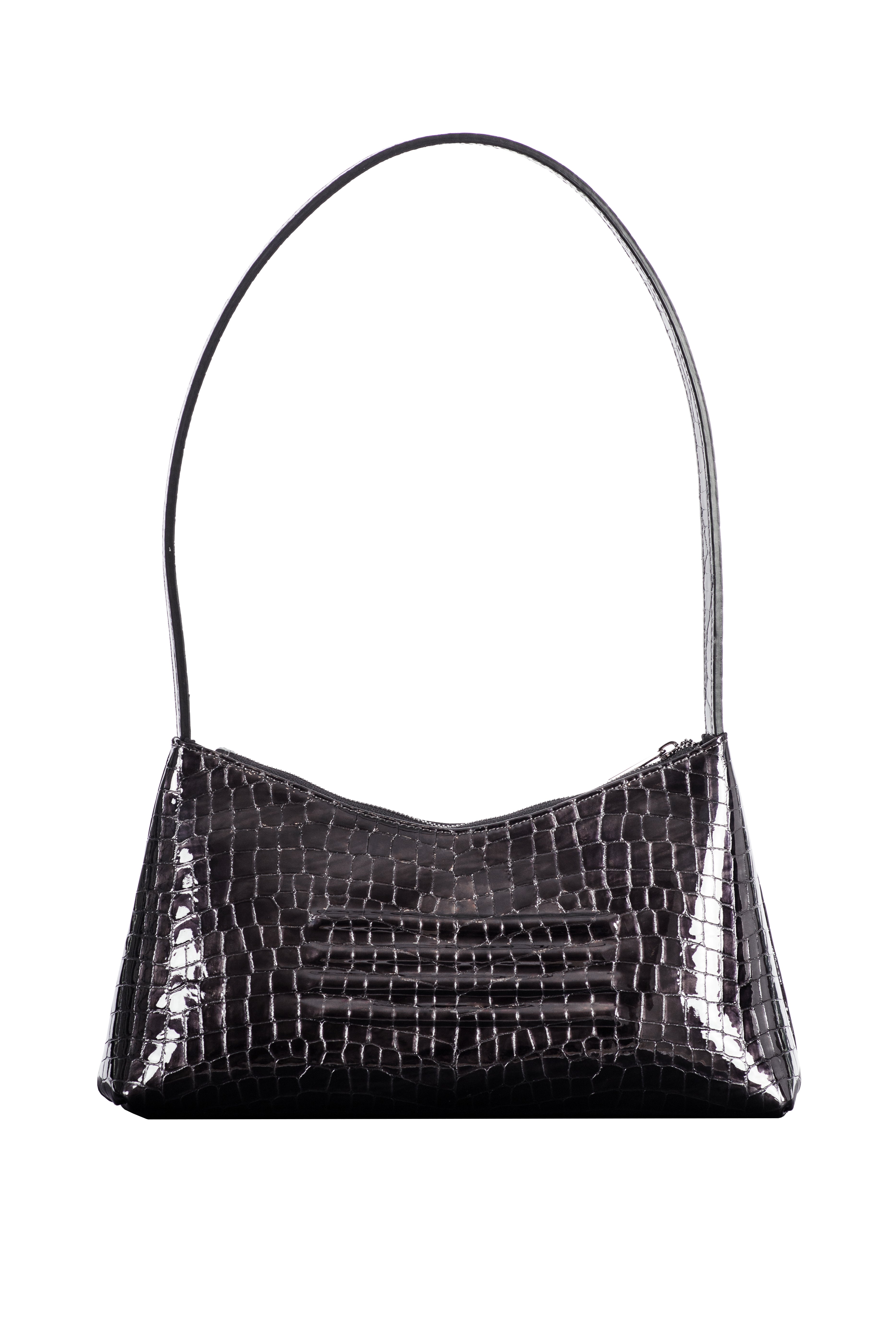 AMALIA SHOULDER BAG BROWN CROC EFFECT