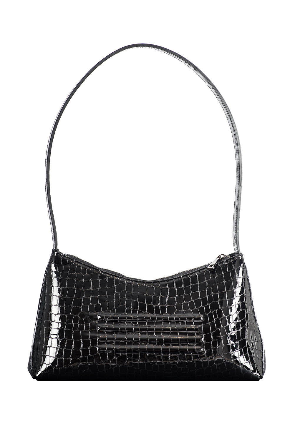 AMALIA SHOULDER BAG BLACK CROC EFFECT