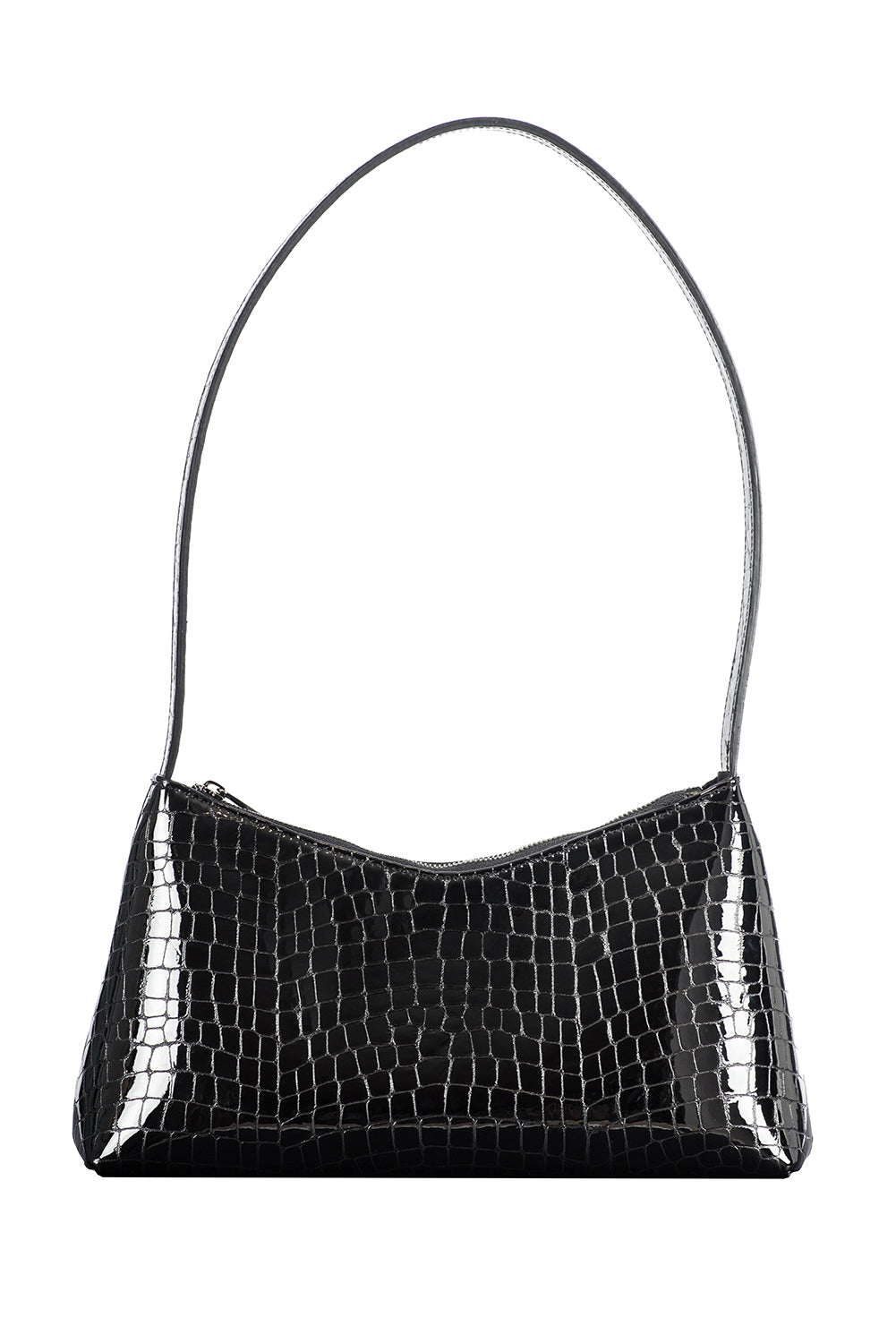 AMALIA SHOULDER BAG BLACK CROC EFFECT