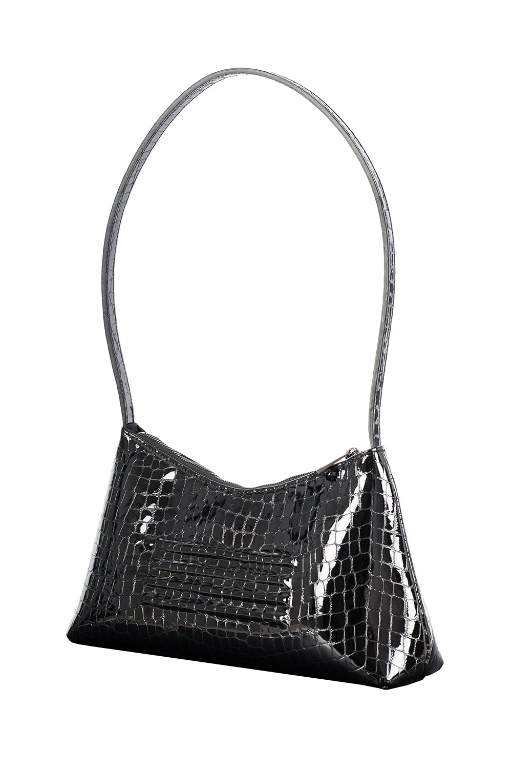 AMALIA SHOULDER BAG BLACK CROC EFFECT