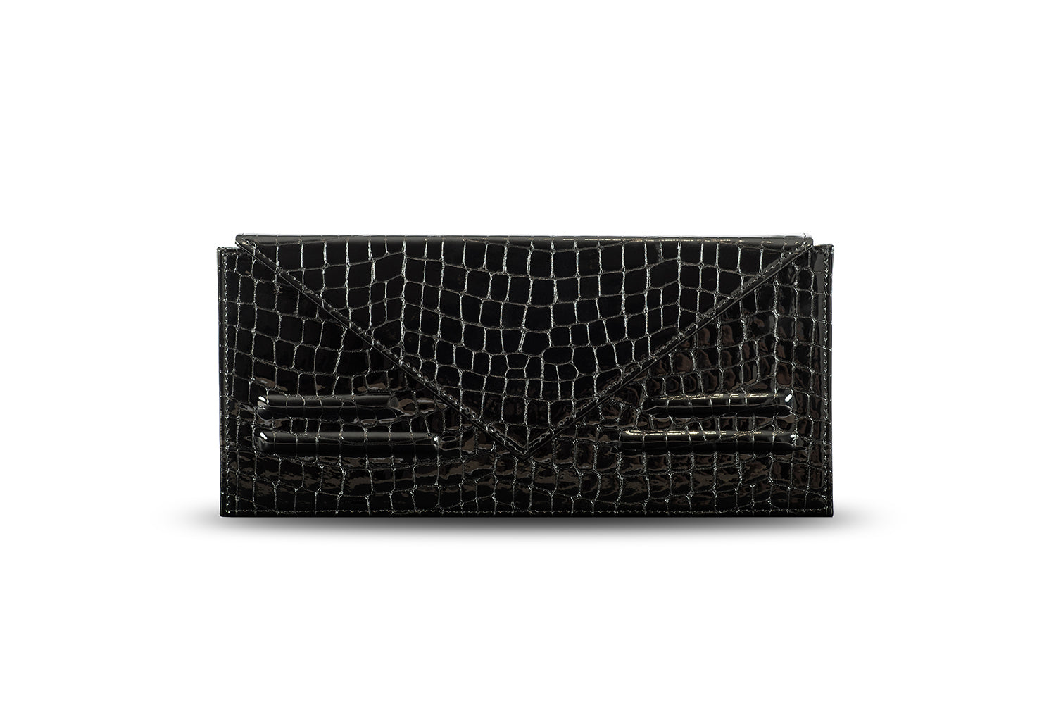 NORA CLUTCH BLACK CROC EFFECT