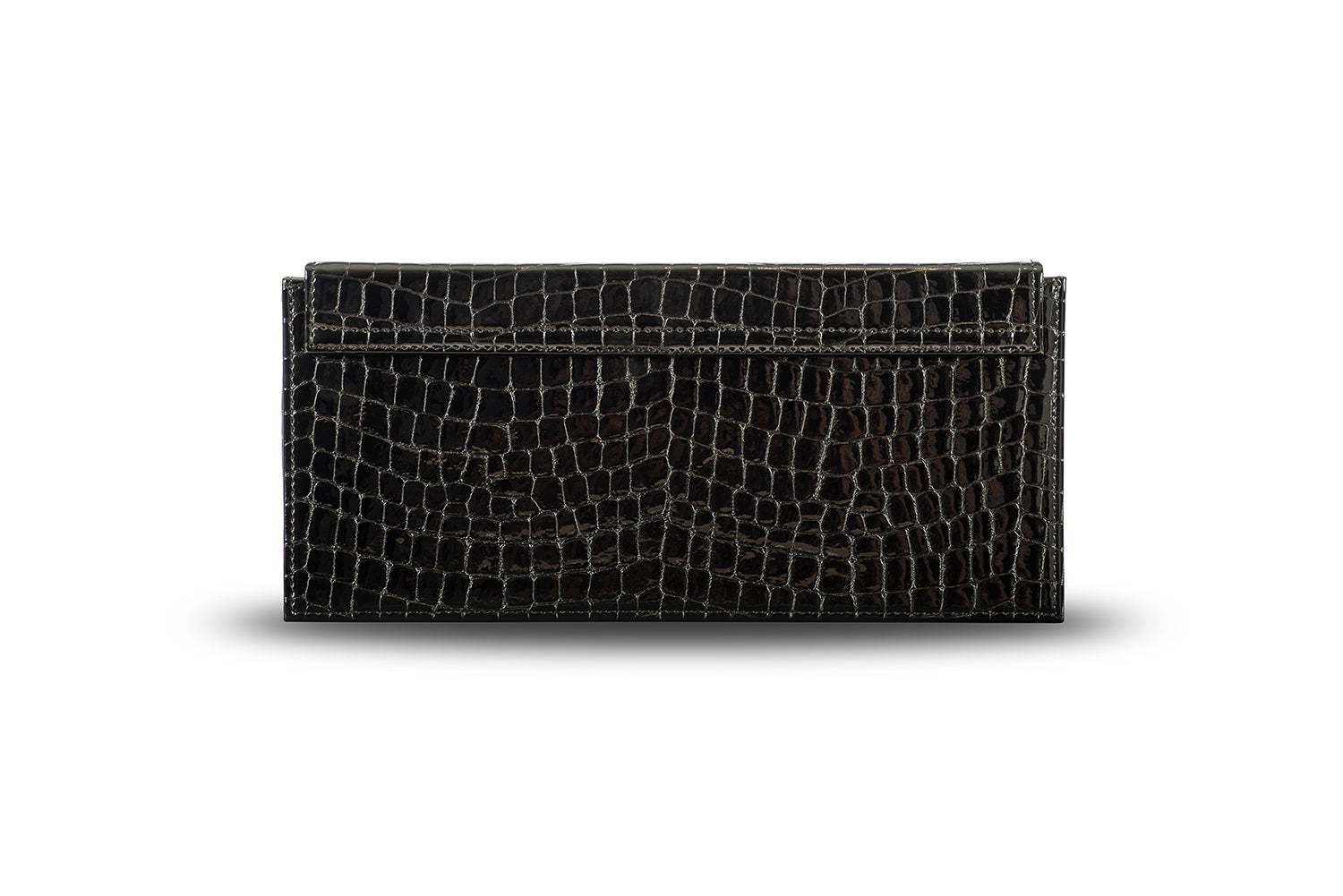 NORA CLUTCH BLACK CROC EFFECT