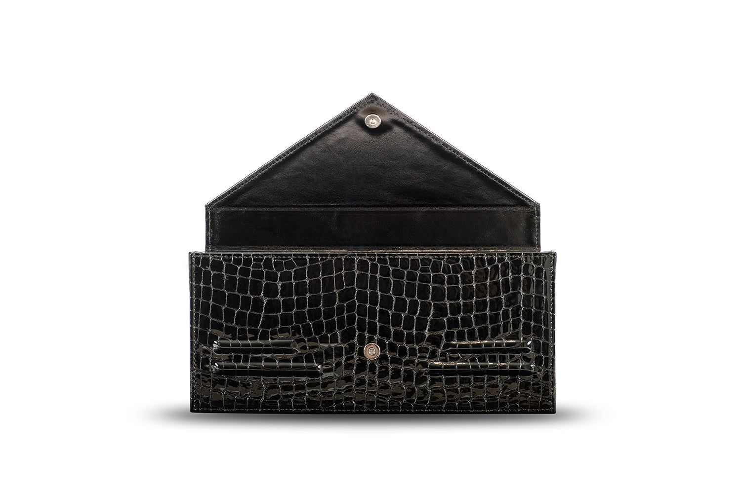 NORA CLUTCH BLACK CROC EFFECT