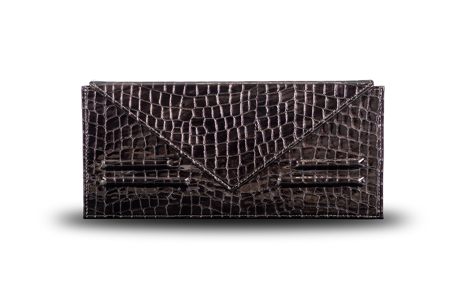 NORA CLUTCH BROWN CROC EFFECT